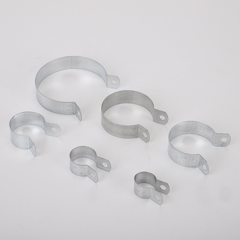 10PCS 16-50mm Fasteners Air Conditioning Pipes Vacuum Hose Wire and Cable Fixing Clips Galvanized Iron Pipe Clamps