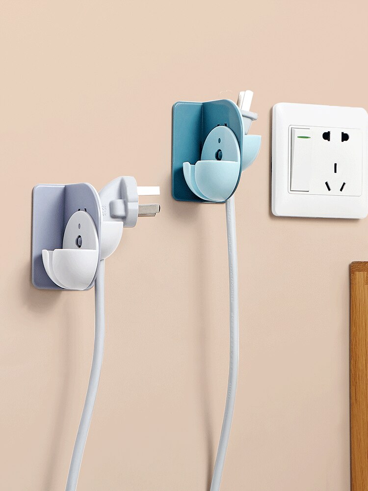 Kitchen Hole-Free Power Cord Plug Hook Multi-Function Seamless Strong Paste Socket Storage Fixed Device Hook