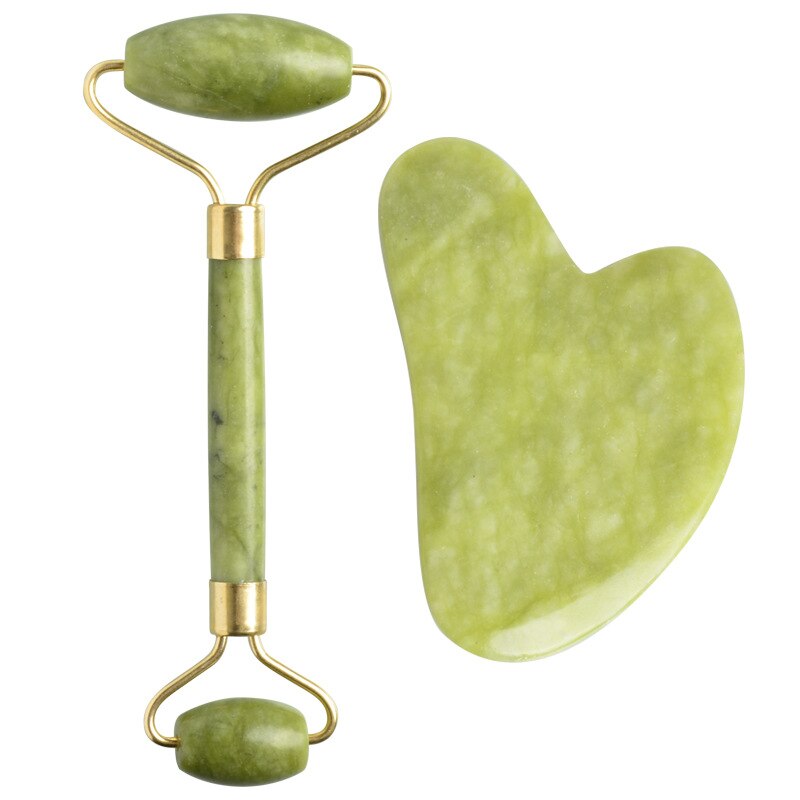 2/3Pcs Natuurlijke Jade Massage Voor Gezicht Gouache Schraper Jade Roller Guasha Schraper Massage Voor Gezicht Microniddle Roller gezicht Gua Sha