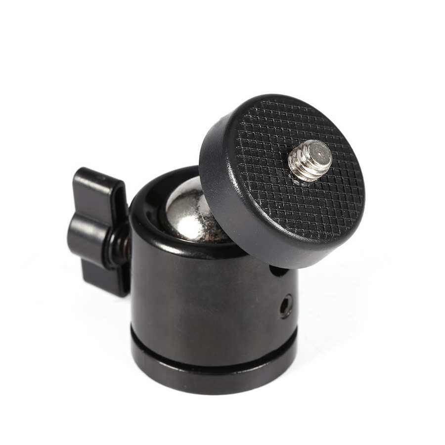 360 Graden Mini Balhoofd Bracket Mount Voor 1/4 &quot;Camera Statief &amp; 3/8&quot; Flash Houder Balhoofd 360 Graden Swivel Balhoofd