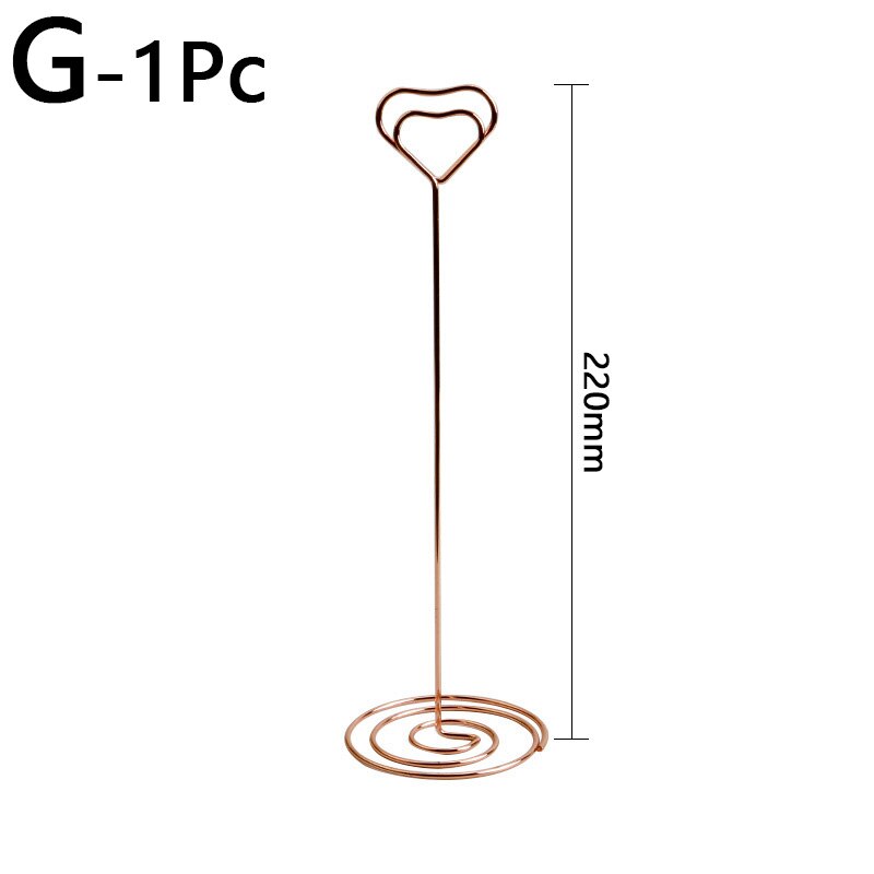 Multi Style Desktop Photo Clips Office Crative Business Card Metal Clips Wedding Party Table Number Cards Holder Decorations: G-220mm / Gold Color