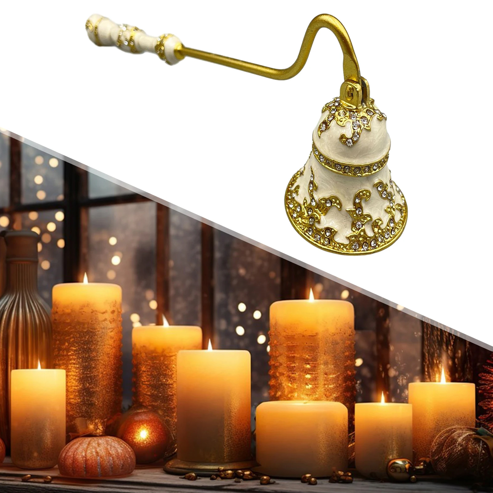 Vintage Flower Candle Snuffer Decorative Candle Extinguisher Flame Safely Long Handle Putting Out Fire Candle Extinguishing Tool