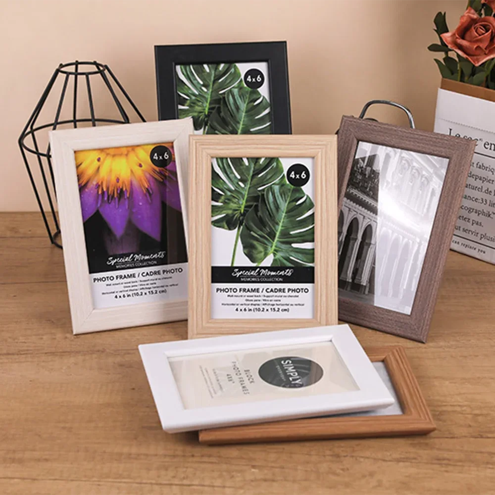 Free Photo Printing Wooden Photo Frame Family Portrait Photography Wedding Travel Photo Studio Multi-size Ornaments Simple Style
