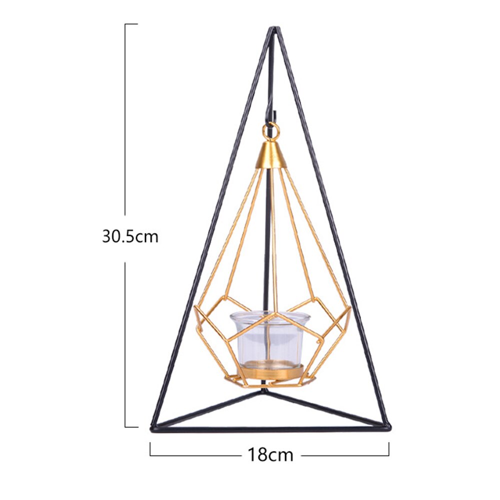 Candelero para centros de mesa de boda, candelabro geométrico de hierro dorado para taza de velas, decoración del hogar, candelabro de estilo nórdico: A3