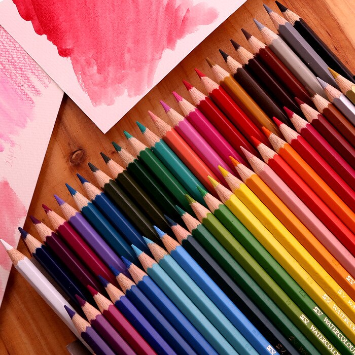 12/48 farve akvarel blyant 36/24 farve vandopløselig farve blyant maleri tegning kunstforsyninger skole studerende papirvarer