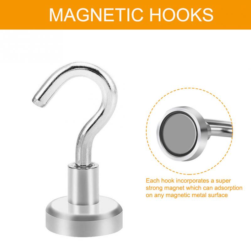 12pcs Metal Surface Mini Ultra Strong Magnetic Holder Circular Hanger Home Hook Support Kitchen Wall Neodymium