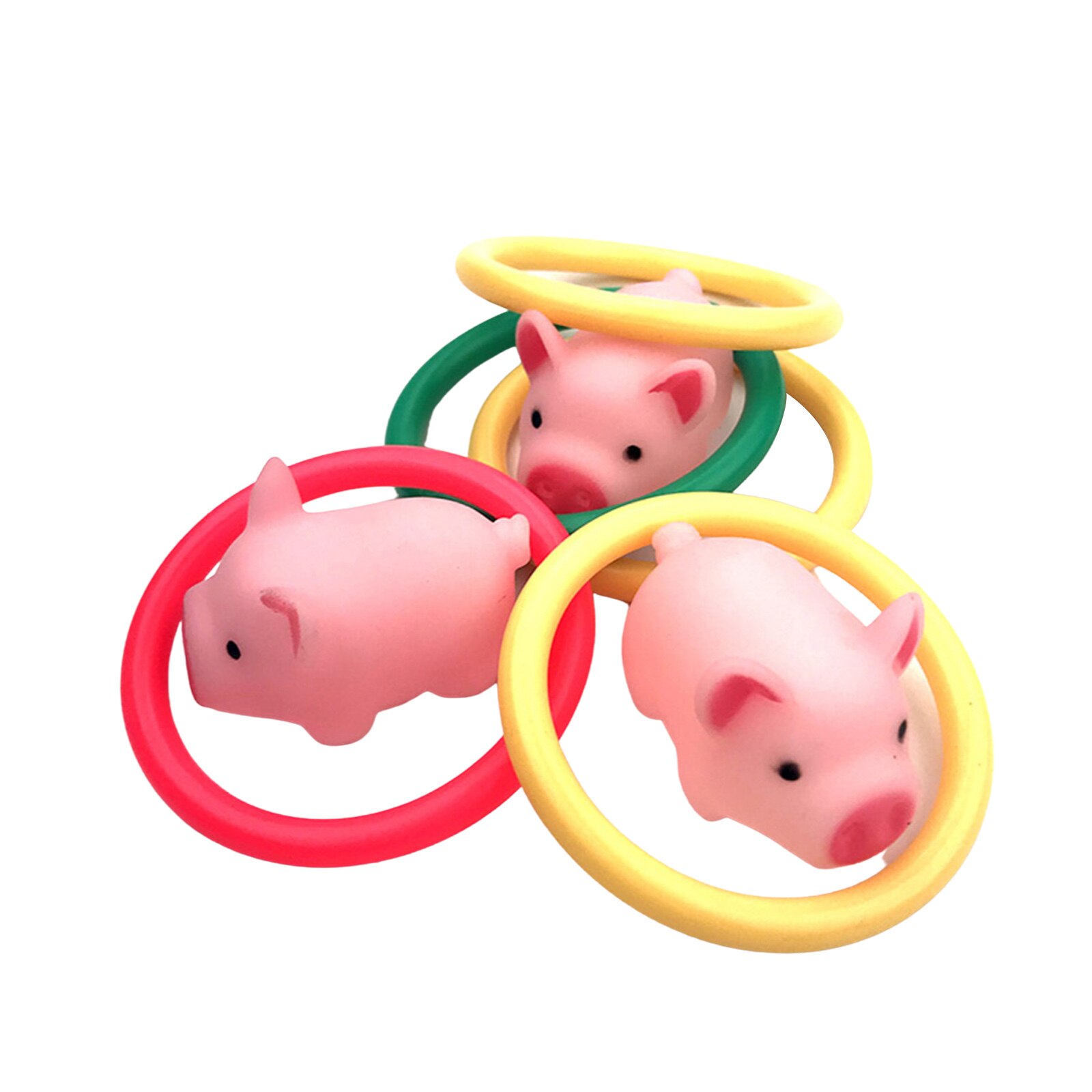 Children Ring Toss Game Set Adults Cute Pigs + Throwing Rings Parent-child Interactive Game Kit for Indoor Outdoor