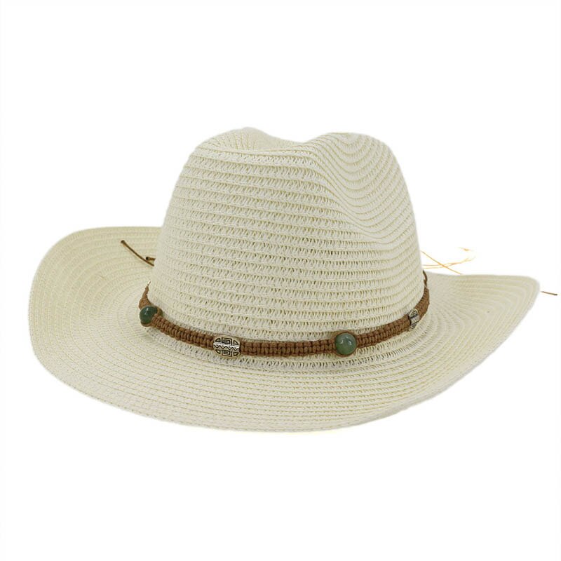 Zomerhoed voor dames, geweven vorm panama strohoed, heren riemvorm hoeden strand zonnehoed jazz hoeden western cowboy petten