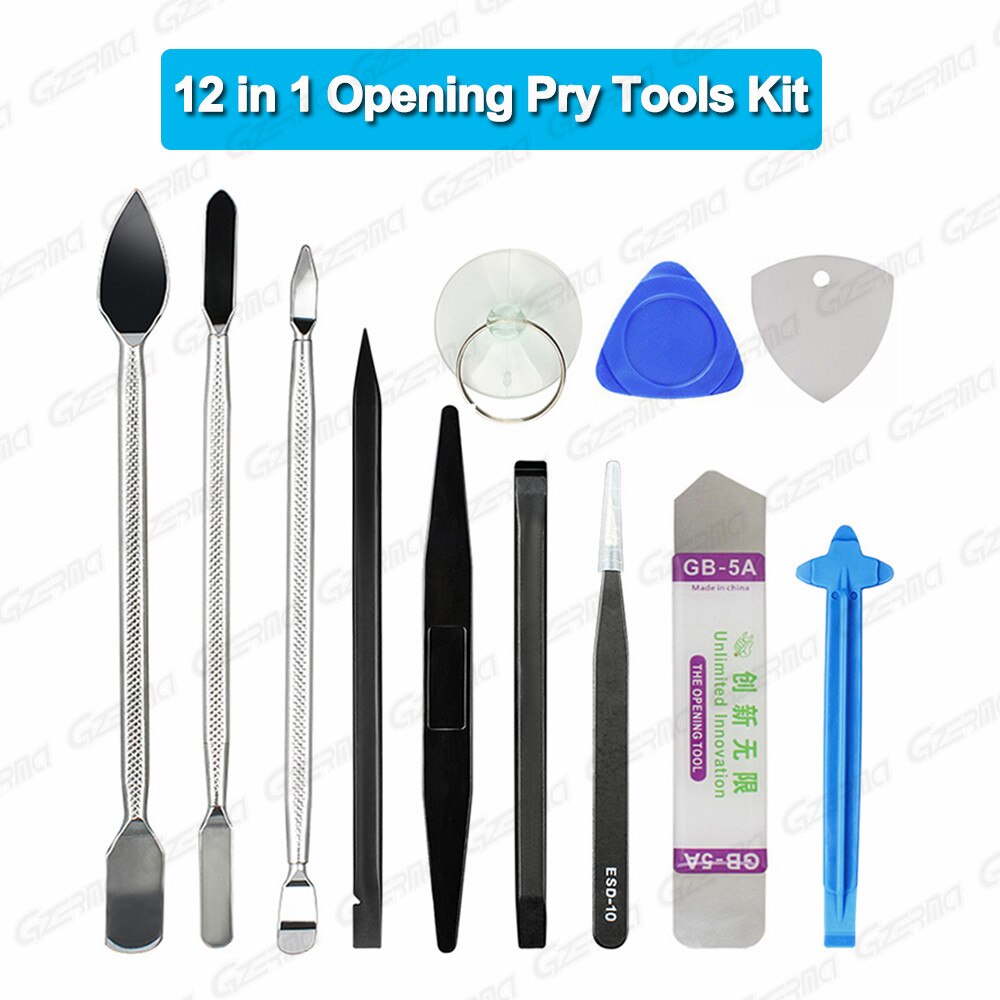 GZERMA-Kit de herramientas de reparación 19 en 1 para teléfono inteligente, juego de destornilladores para iPhone 12 Pro Max 11 8Plus 6s, herramientas manuales de reparación, bricolaje: 12 in 1 Tools Kit