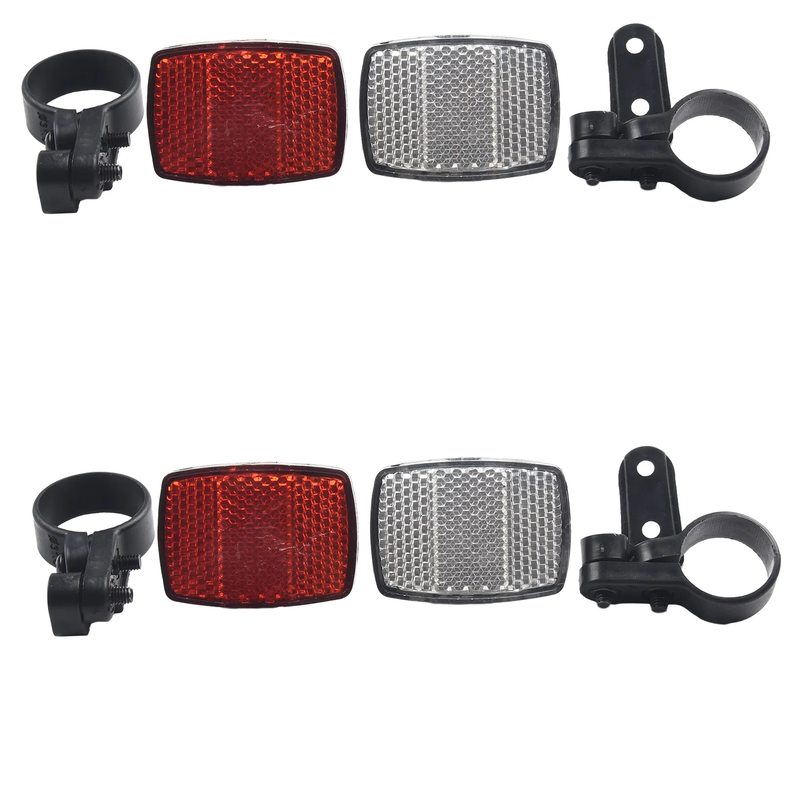 Bike Front Rear Reflector Set Red White Handlebar Mounting Bracket Warning Light Safety Riding Bicycle Accessories: Yellow