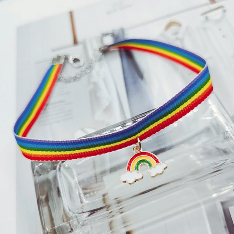 Charm Rainbow LGBT collana girocollo per donna coppia goccia d&#39;acqua ciondolo luna catena clavicola coppia amante gioielli amicizia