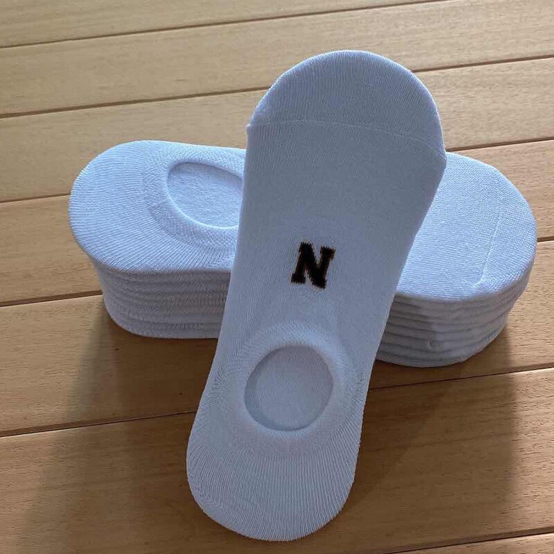 Sport Socks Boat Socks Autumn Invisible Socks Retro Trend Sport Socks men's/women's: N white
