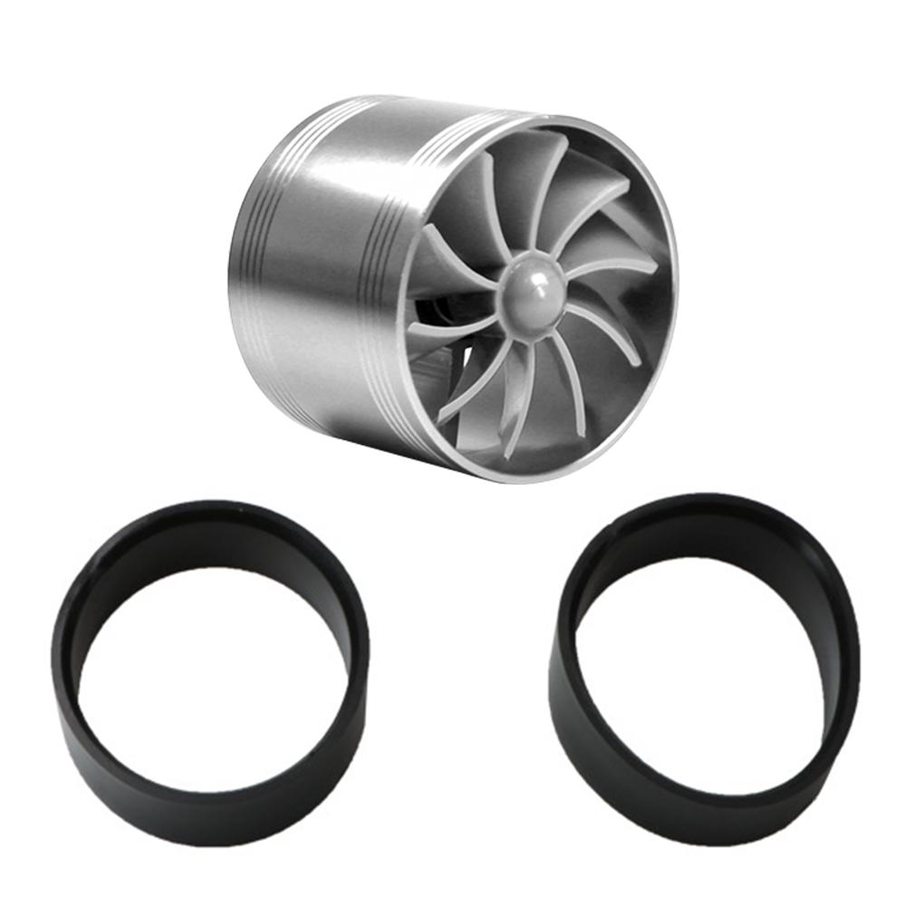 65-75mm Universal- Single Kompressor Turbine Turbo Fan Luftfilter Aufnahme Gas Treibstoff Sparer Fan Auto Kompressor: Silber-
