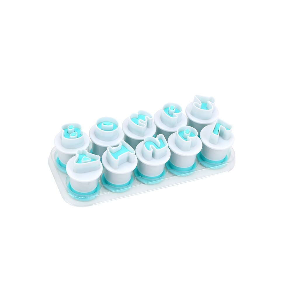 26/10 Pcs/Set Plastic Zuiger Cookie Chocolade Cutter Bakvorm Nummers Bovenste &amp; Kleine Letters Alfabet Fondant Cake Decoratie