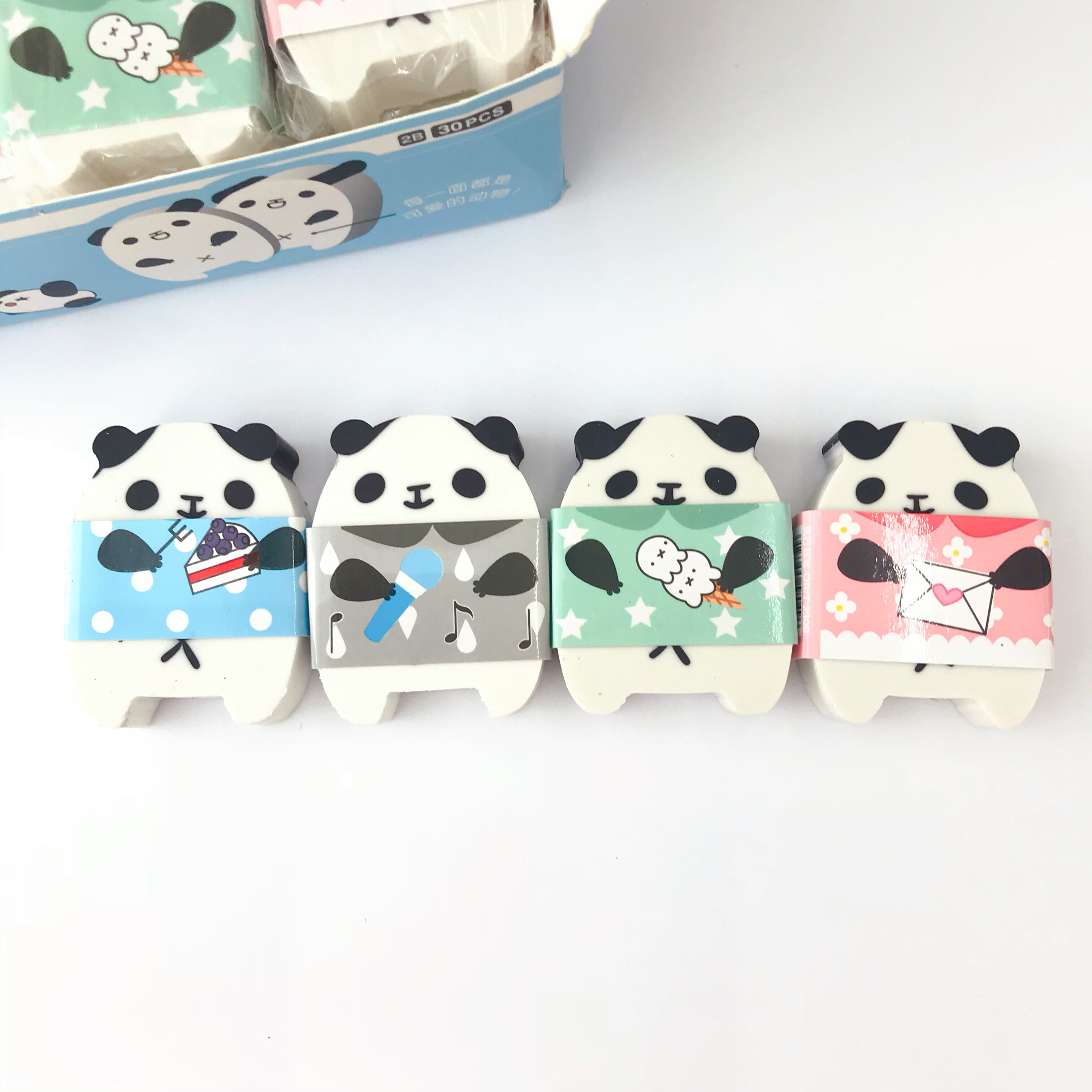 1X Cute Kawaii Giant Panda Shaped Pencil Eraser Ru... – Grandado