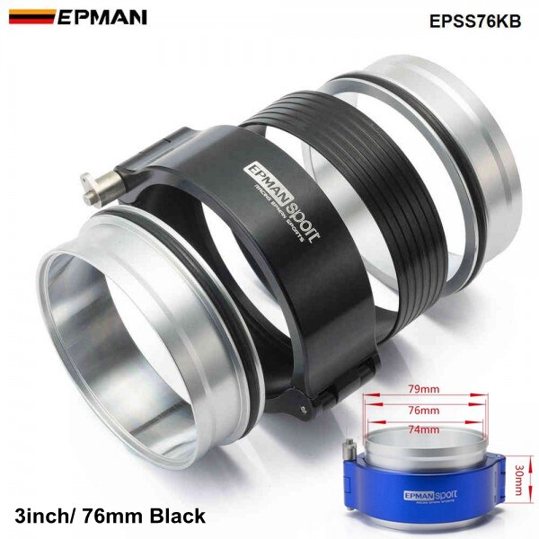 EPMAN Exhaust Quick Release HD V-band Clamp Clamp For Honda VF700 Interceptor Exhaust Pipes EPSS51KB EPSS63KB EPSS76KB-AF: 3inch 76mm Black