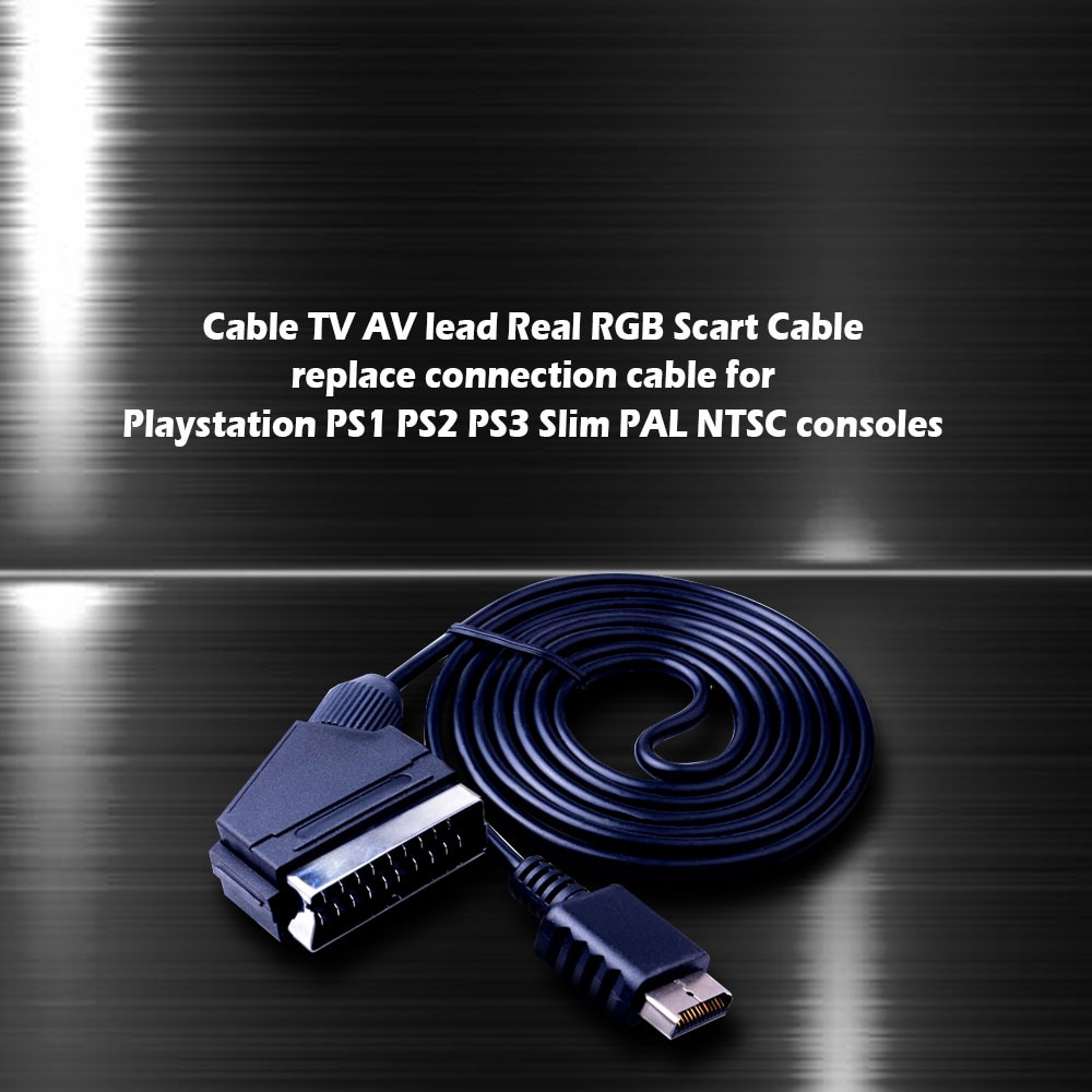 Kabel tv av bly ægte rgb scart kabel udskift forbindelseskabel til playstation  ps1 ps2 ps3 slim pal ntsc konsoller