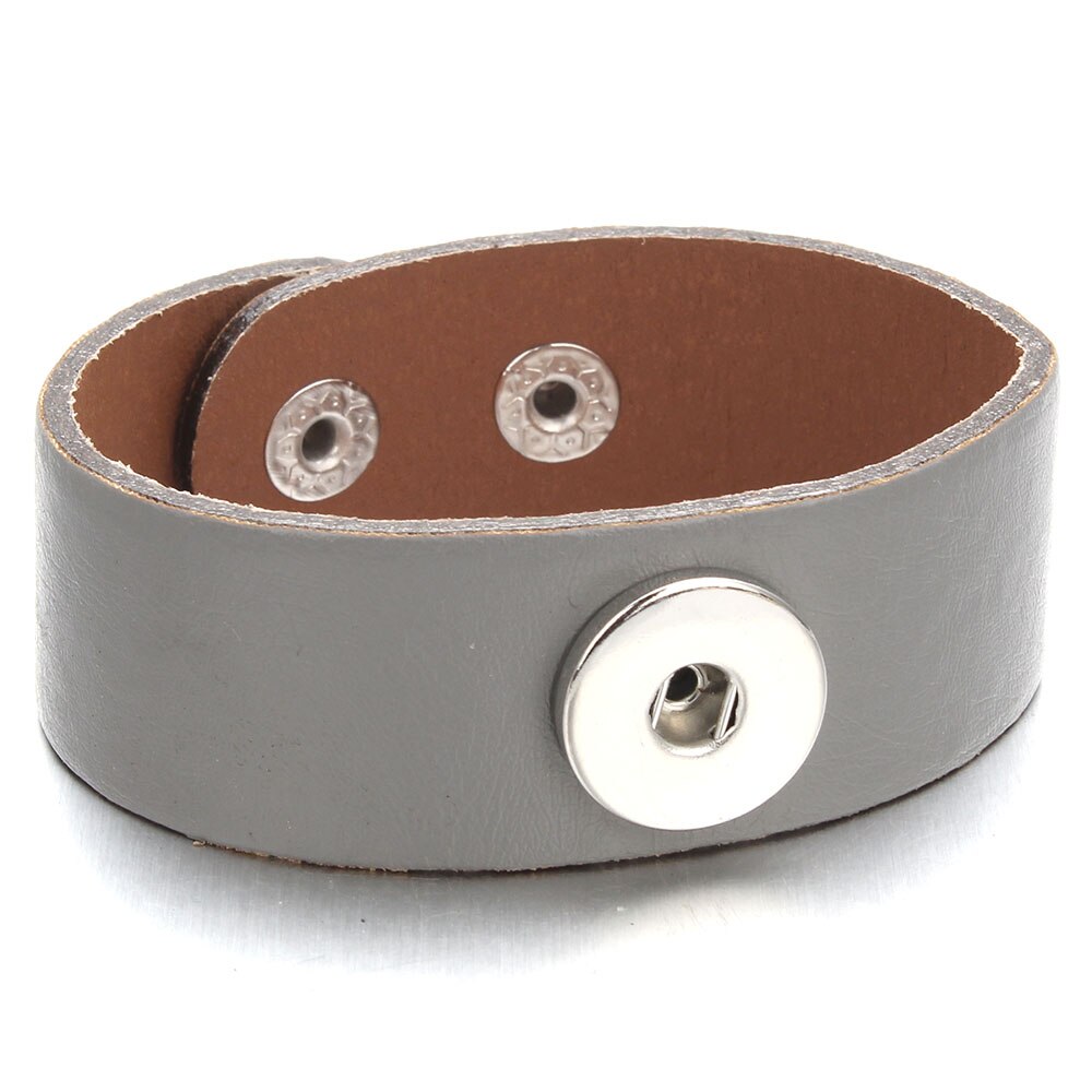 Druckknopf Armbinde &Ampere; Armreifen 6 farbe PU leder Armbänder Für Frauen 18mm Druckknopf Schmuck ZE400: ZE515C