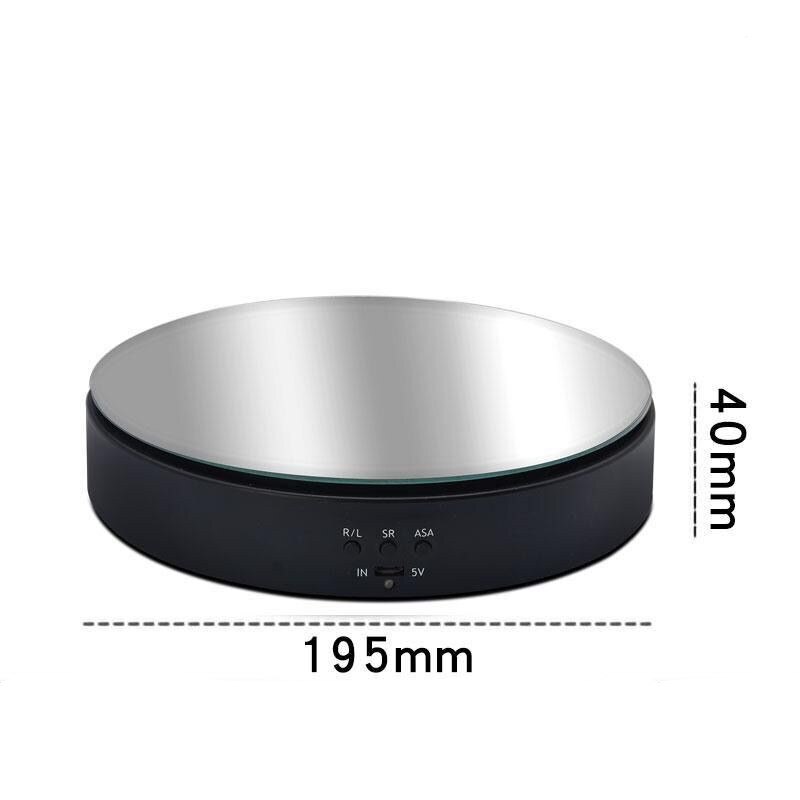 19.5cm elektryczna, obrotowa tarcza wyświetlacza może być przechowywana robić zasilania USB: czarny