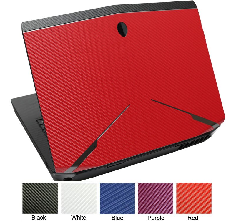 Kh laptop kulfiber læder mærkat hudcover beskytter til alienware 17 r4 alw 17c 17.3 " med tobii eye tracker release
