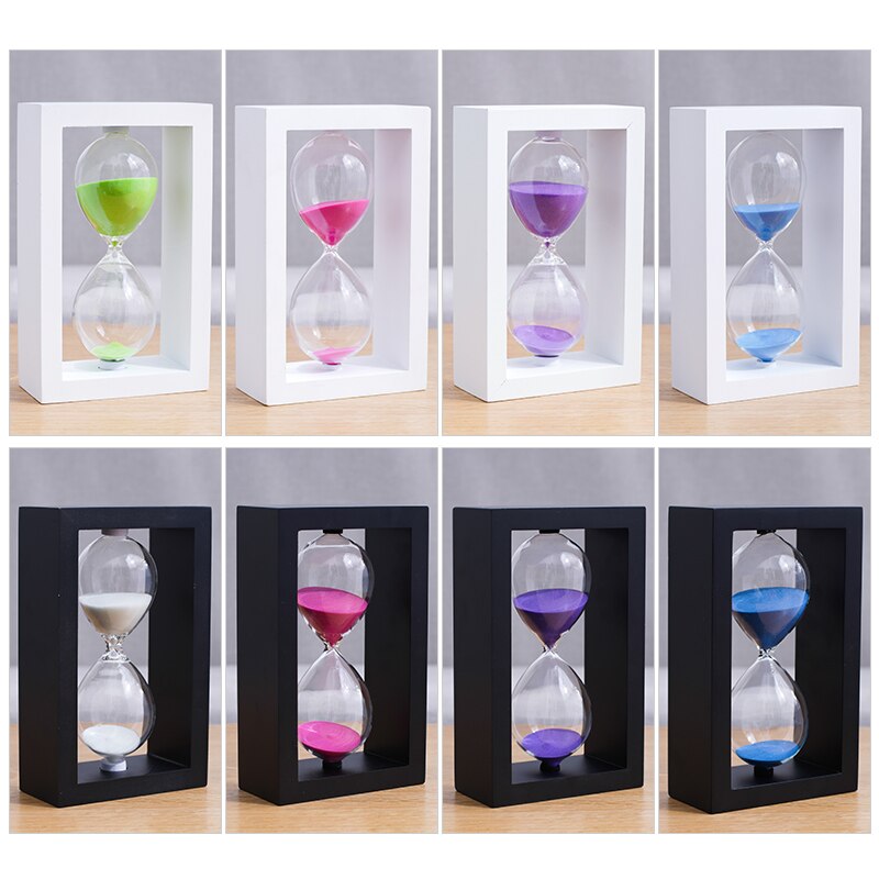 Timeglass 60 minutter tidtaker gratis gravering klokke sandklokke sandglass tre timing ornamenter hjem dekorasjon tilbehør