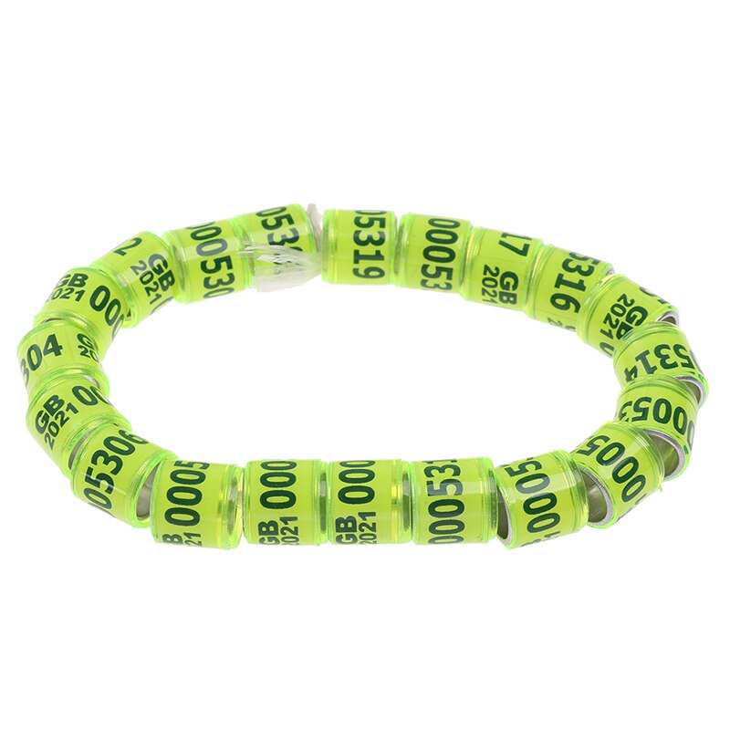20 Stuks Multicolor Duif Voetring Met Woord Oorbellen Duurzaam Vogel Ring Duif Voetring Vogel Gereedschap: Licht Geel