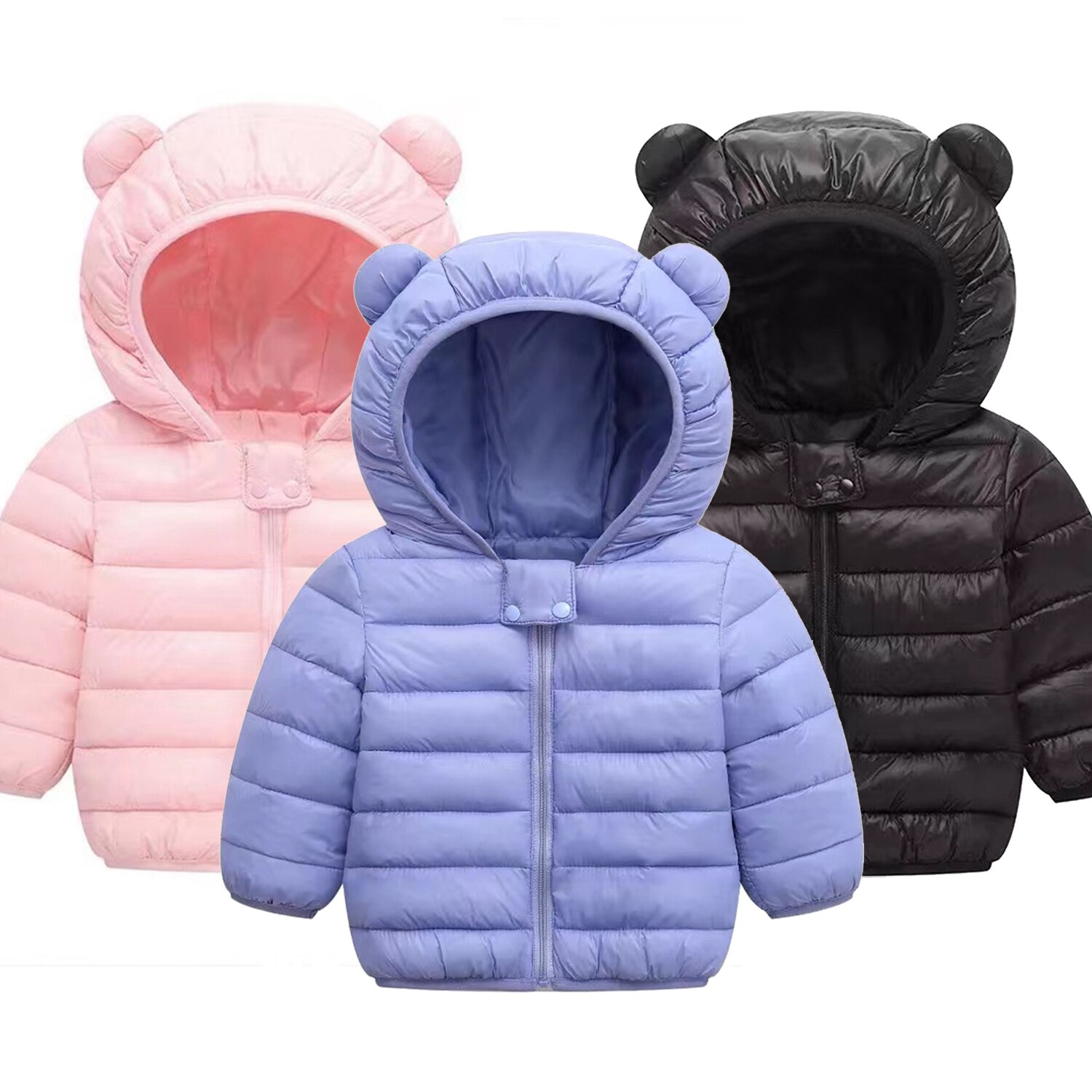 Babysylsrl crianças inverno quente algodão-casaco acolchoado para meninos e casacos de bebê com chapéus para roupas de menina babi