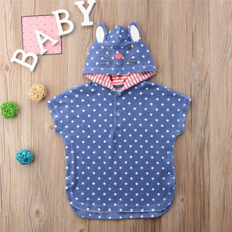Zomer Kids Baby Meisje Jongen Hooded Gewaden Unisex Kind Losse Korte Mouw Poncho Zwemmen Strand Badjas Dier Gedrukte Robe 1-6Y