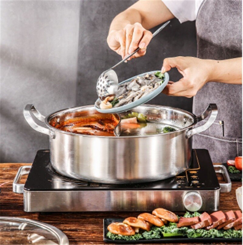 Thickened 304 stainless steel two flavors hotpot special pot for induction cooker pots for cooking soup dumpling noodles pot