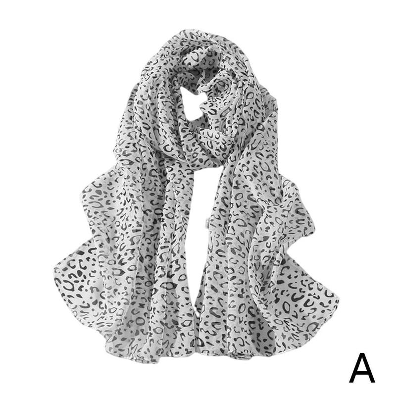 Mode Luipaard Gedrukt Sjaal Voor Vrouwen Lange Brede Chiffon Sjaals Moslim Kostuums Accessoires Lente Zomer Dame Hijab Wraps: Beige