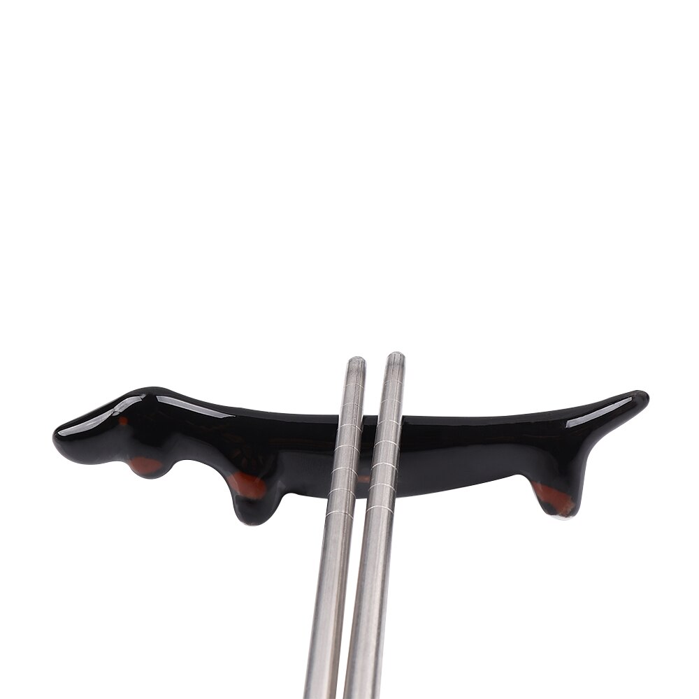 1 st kök keramisk tax ätpinnar rack tecknad hund porslin ram restaurang tillbehör