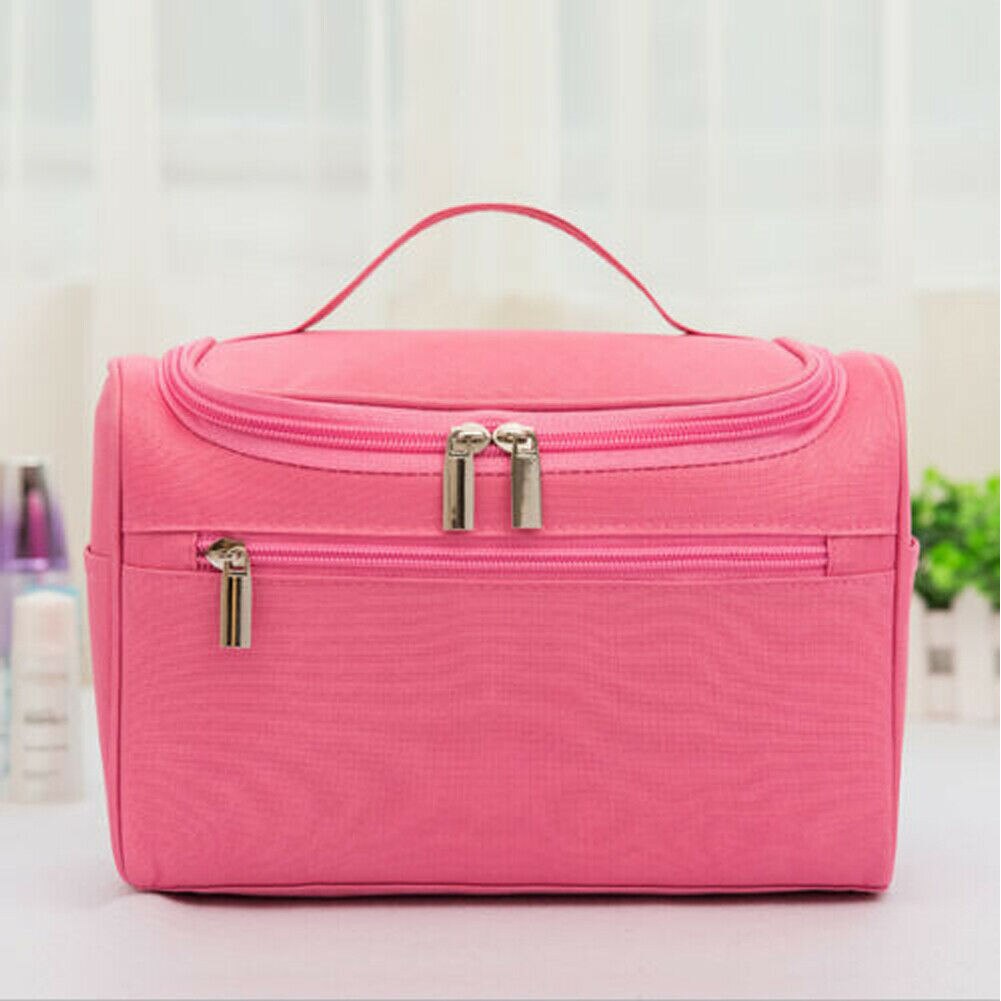 grand sac de maquillage étui cosmétique poignée de rangement organisateur Kit de voyage beauté vanité boîte organisateur articles de toilette Storag: Rose