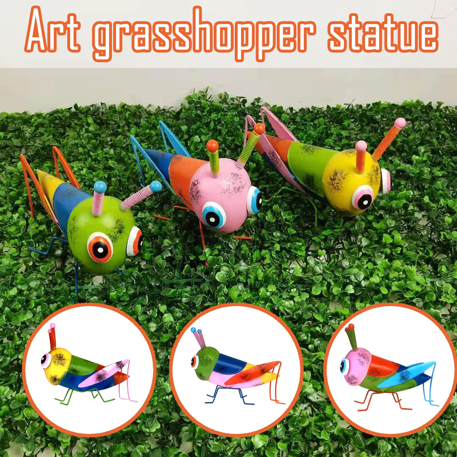 Décoration de jardin en métal, sauterelle, pour extérieur, arrière-cour, animaux, , accessoires de décoration