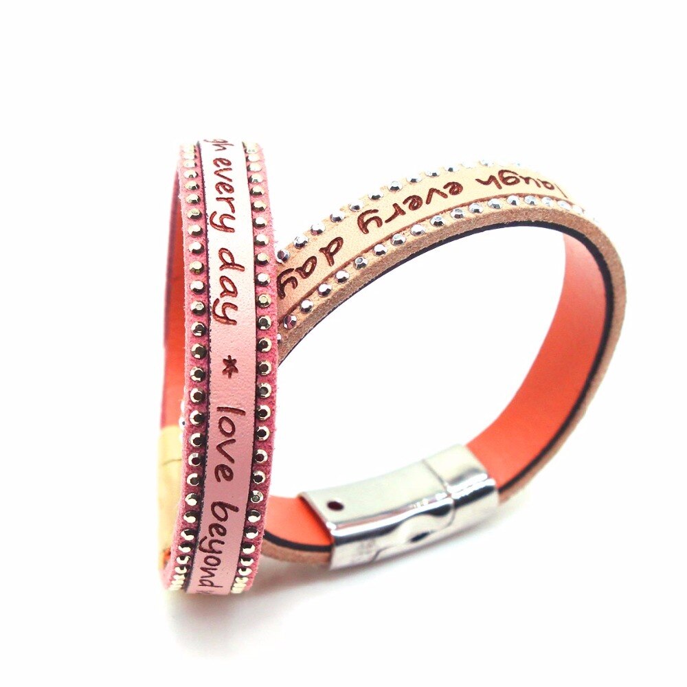 D&d läderarmband för kvinnor med magnetlås stenar armband kvinnliga tillbehör