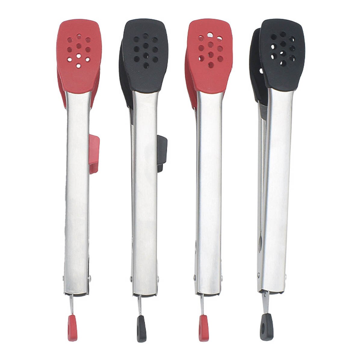 Household Kitchen Tong Stainless Steel Food Tongs Practical Silicone Tips Kitchen Tongs Cooking