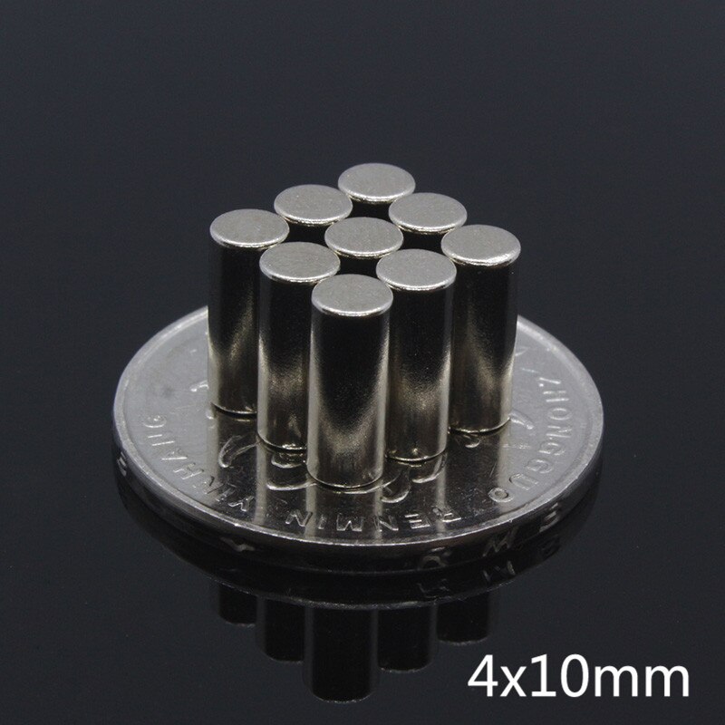 50Pcs Disk Magneet 4X10 Mm N35 Ronde Cilinder Sterke Disc Ndfeb Rare Earth Magneet 4*10mm Neodymium Magneten 4Mm X 10 Mm