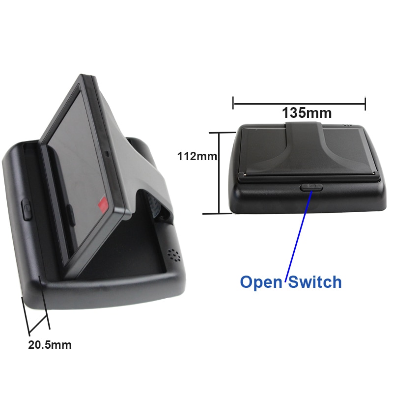 USB Auto Monitor 4.3 Inch Opvouwbare Auto Parking Reverse Rear view Monitor 5 V Power Door Micro USB Charger datakabel
