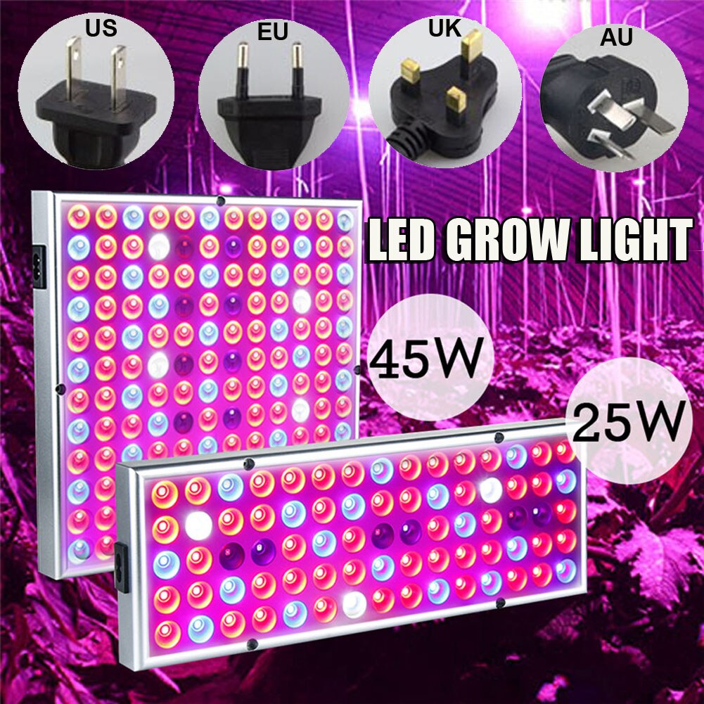 25W / 45W LED Luz de cultivo hidropónico espectro completo planta de interior Flor de crecimiento