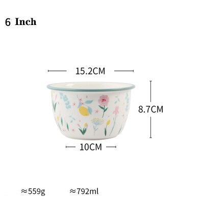 Housewares Kitchen Dishes and Plates Sets Green Side Ceramic Tableware Set European-Style Home Fruit Salad Bowl: 6 Inch