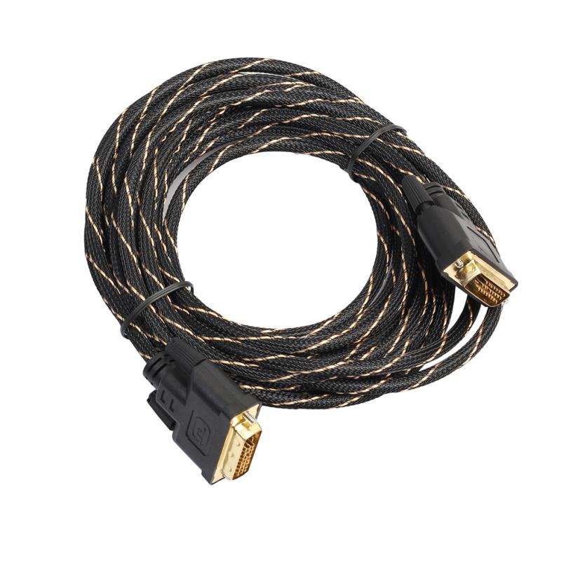 HL LCD Digital Monitor DVI D To DVI-D Gold Male 24+1 Pin Dual Link TV Cable For TFT MAY15E22