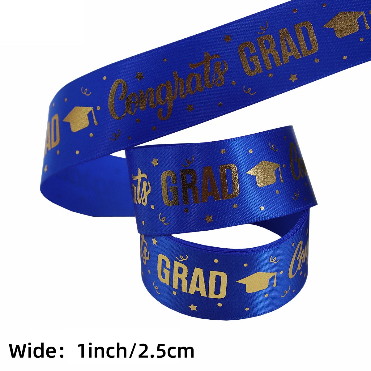 1 Roll，5 Yards Graduation Packaging Ribbon,Decoration Party DlY Bow Ribbon, Graduation Ceremony CampusParty Supplies: Deep Sapphire