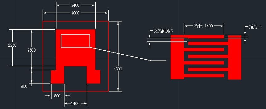 Interdigitated Electrode, Gold-plated Electrode, Left and Right Electrodes, 3um Pitch