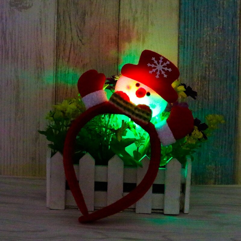 Julefest dekoration xmas lys enkelt pandebånd julepynt med let hår tilbehør hjorte pandebånd
