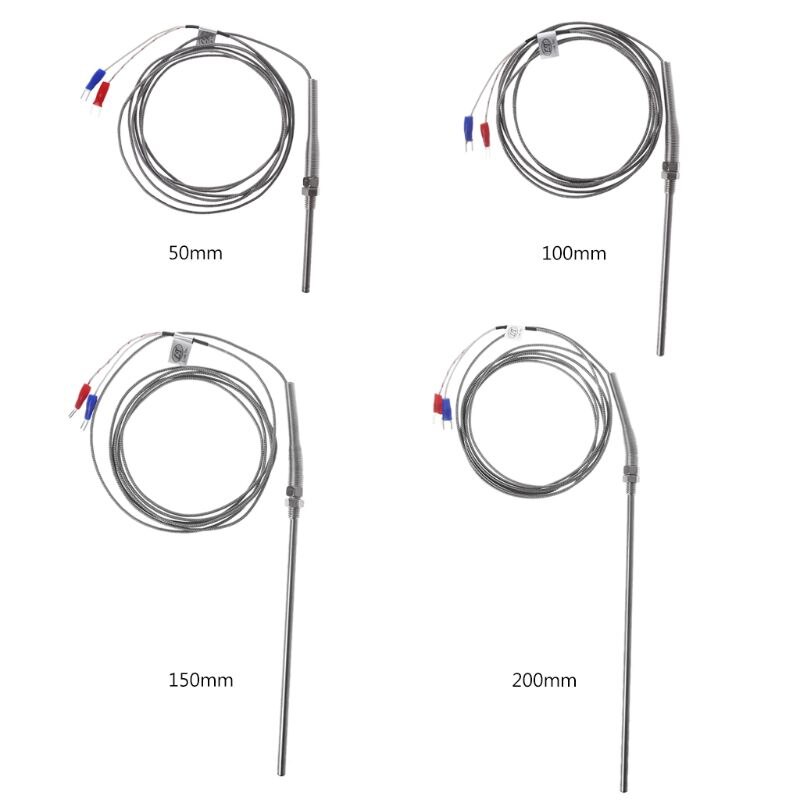 K typ termoelement 2m kabel  m8 gänga temperaturgivarsond 50mm/100mm/200mm