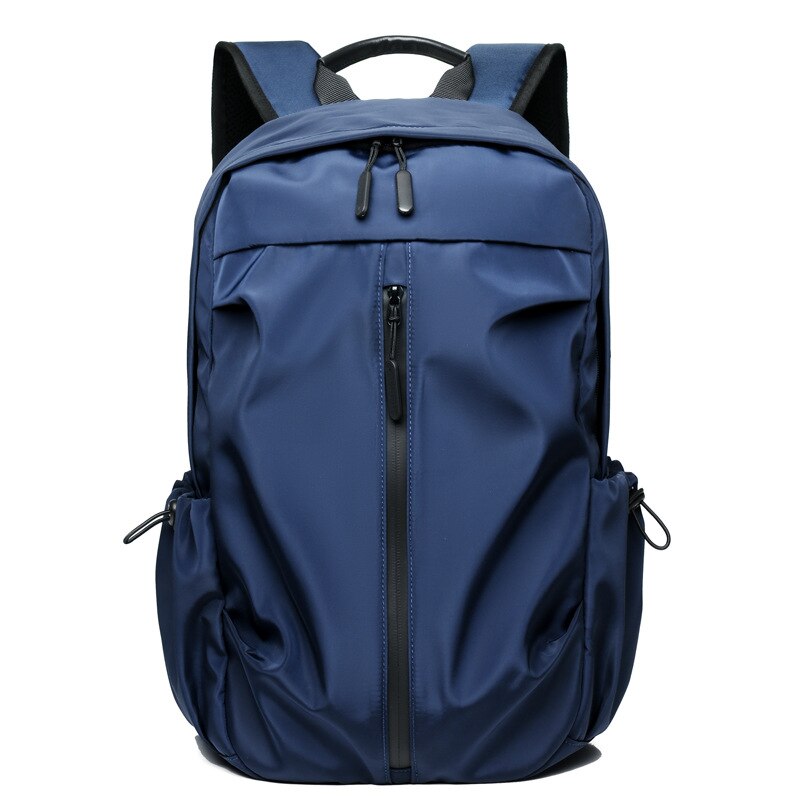 Outdoor backpack Oxford cloth backpack computer bag men's business backpack fold school bag travel bag: blue