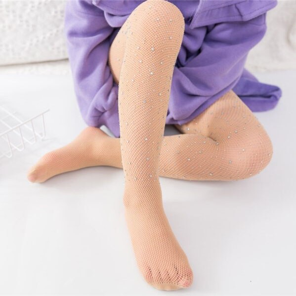 Meisjes Mesh Netkousen Kids Meisjes Panty Flash Panty Mooie Lightning Meisjes Kousen Baby Meisje Legging Panty: Skin Drill Tights