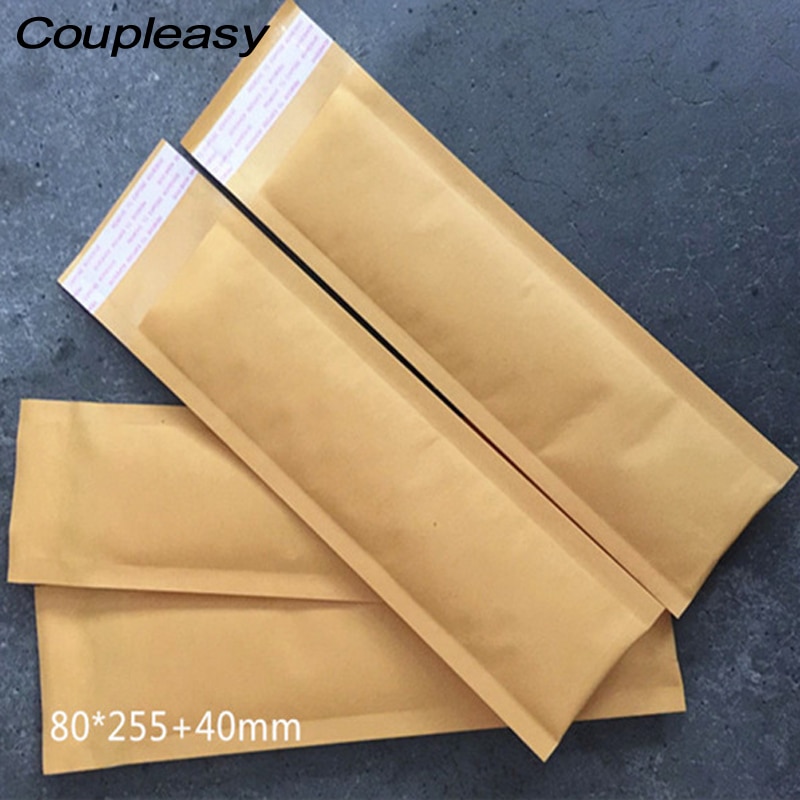 50Pcs/Lot Long Size Yellow Kraft Envelope with Bubble Long Bubble Mailers Padded Envelopes Shockproof Mail Packaging