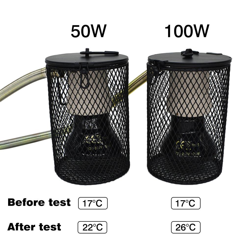 Lámpara de calor para reptiles y mascotas, Kit de calefacción para jaulas de mascotas, emisor de calor, Bombilla de calor, para pollos y reptiles, 50/100W
