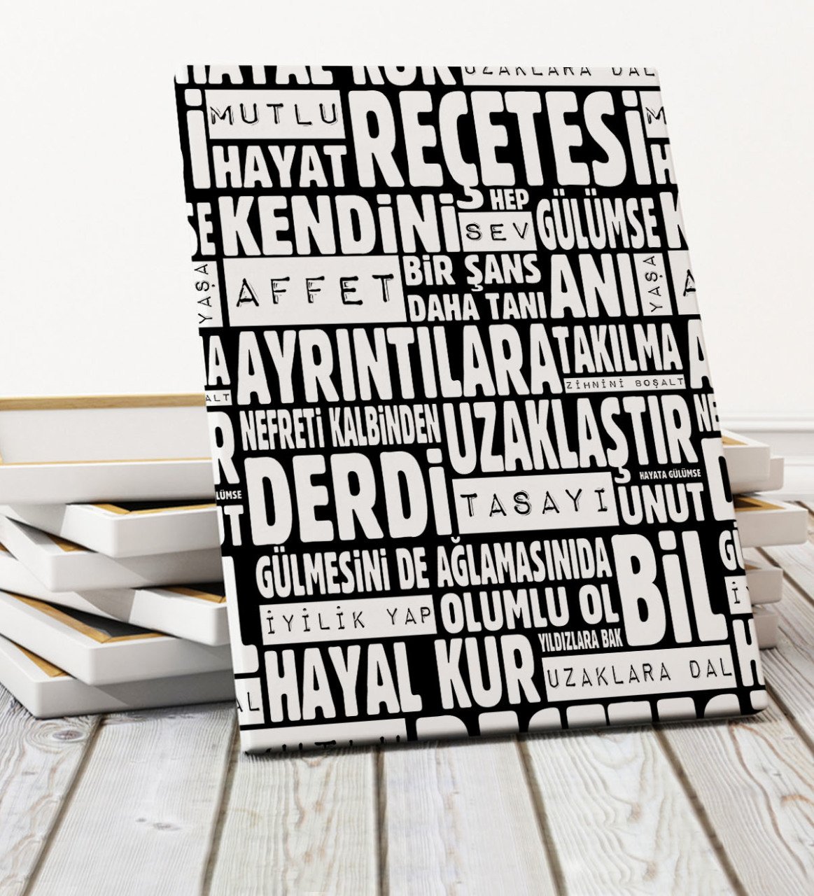 Gelukkig Leven Recept Canvas Print (50X70 Cm.) 2 Woondecoratie Speciale Home Office Business Plaats: Default Title