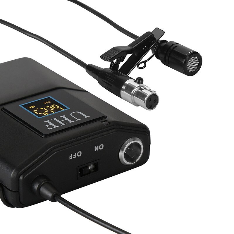 Uhf-microfoon uhf-reversmicrofoon draadloze interviewmicrofoon met bodypack-zender voor computerluidsprekermixer